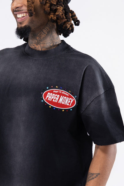 Paper Money Crown Jewels Tee - Washed Black