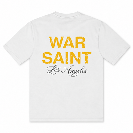 Warsaint LA Script Tee - White/Taxi Yellow