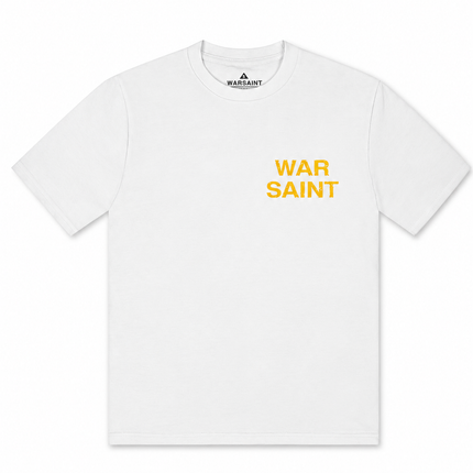 Warsaint LA Script Tee - White/Taxi Yellow