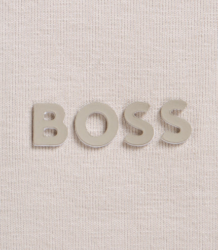 Boss Green Contrast Logo Tee - Cream