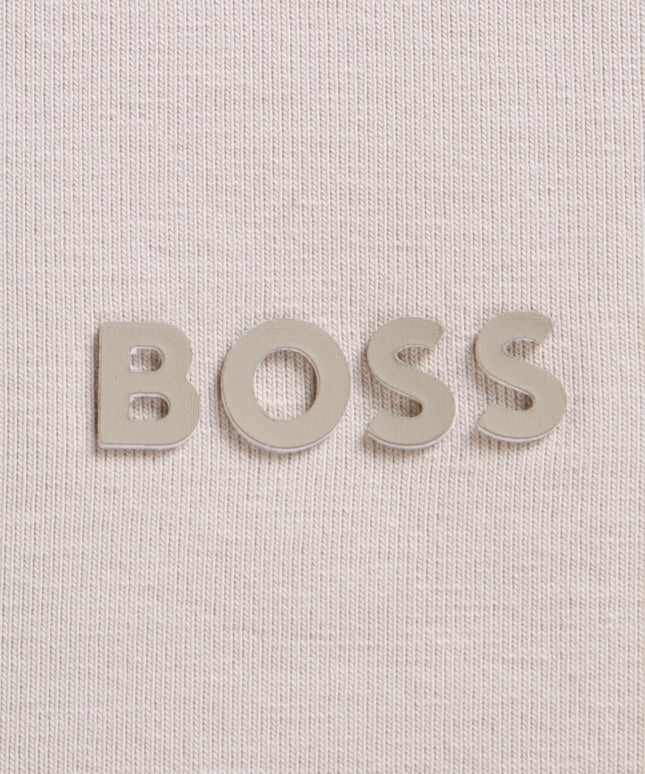 Boss Green Contrast Logo Tee - Ivory