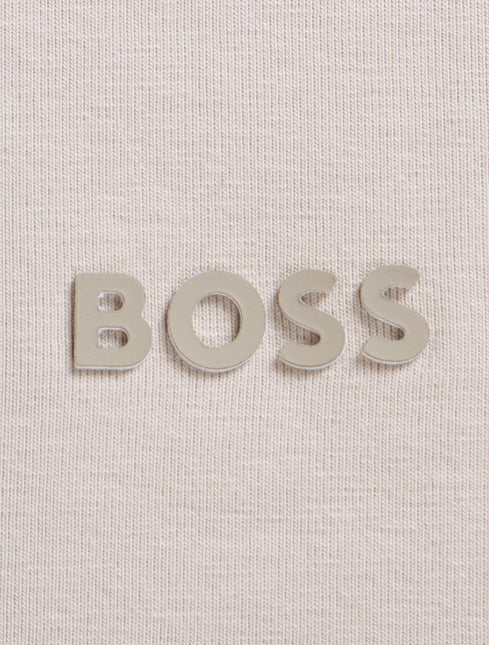 Boss Green Contrast Logo Tee - Cream