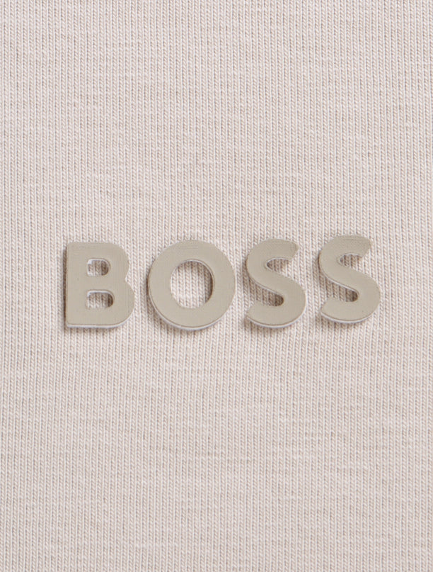 Boss Green Contrast Logo Tee - Cream