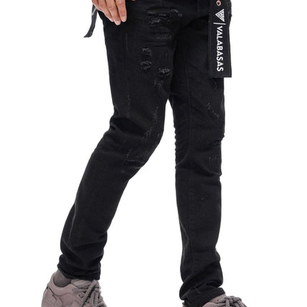 Valabasas Collage Skinny Denim Jet Black - Jet Black