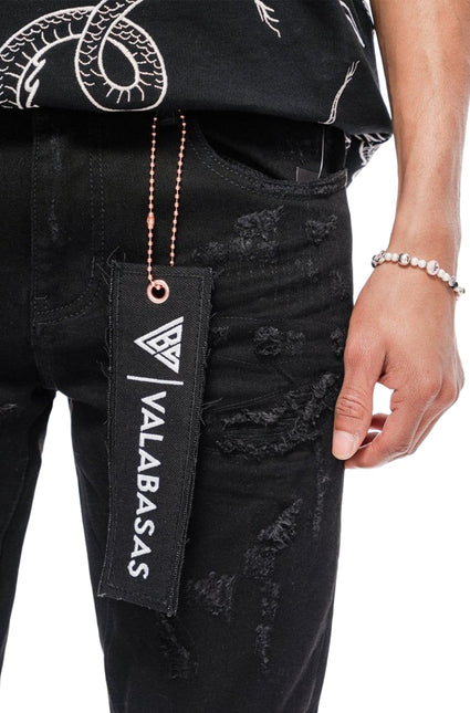 Valabasas Collage Skinny Denim Jet Black - Jet Black