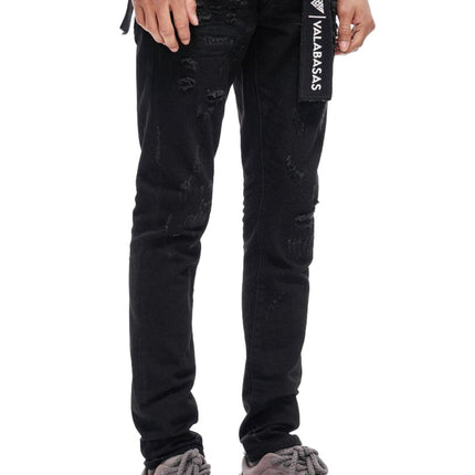 Valabasas Collage Skinny Denim Jet Black - Jet Black