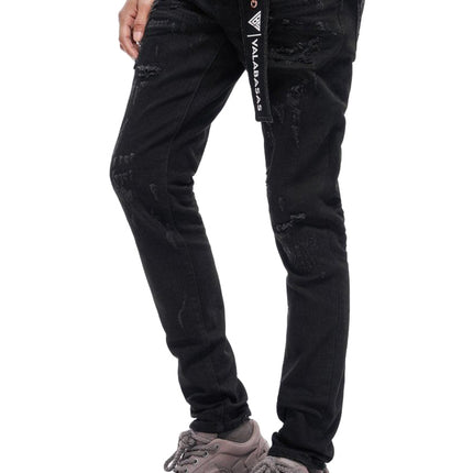 Valabasas Collage Skinny Denim Jet Black - Jet Black