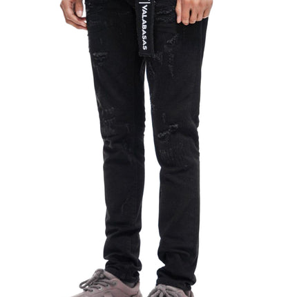 Valabasas Collage Skinny Denim Jet Black - Jet Black