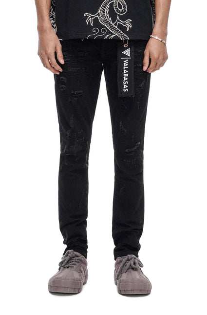 Valabasas Collage Skinny Denim Jet Black - Jet Black