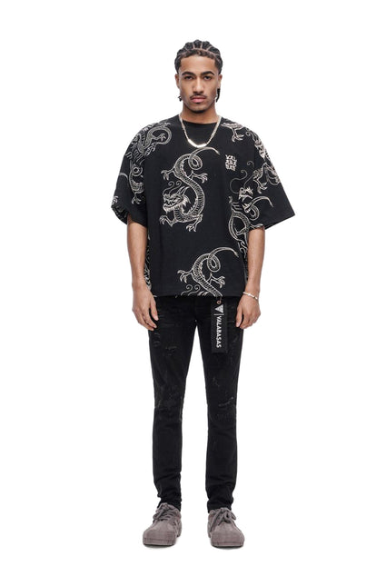 Valabasas Collage Skinny Denim Jet Black - Jet Black