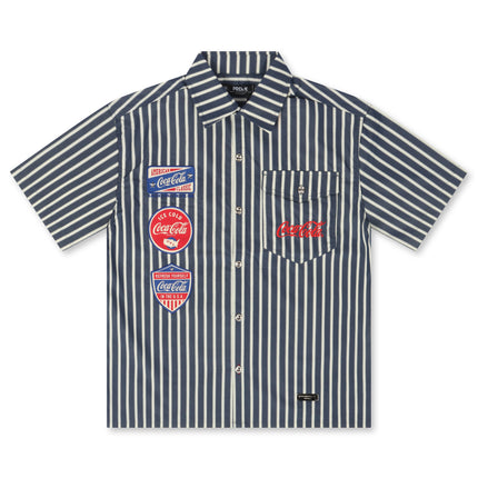 Preme Denim Coca Cola Mechanic Shirt - Navy Striped