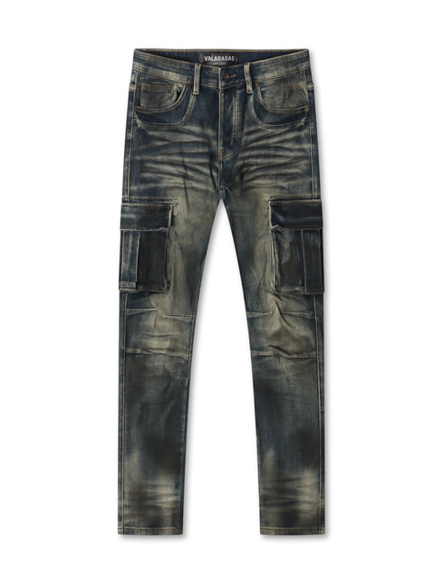 Valabasas Broken Skinny Jeans - Dirty Blue