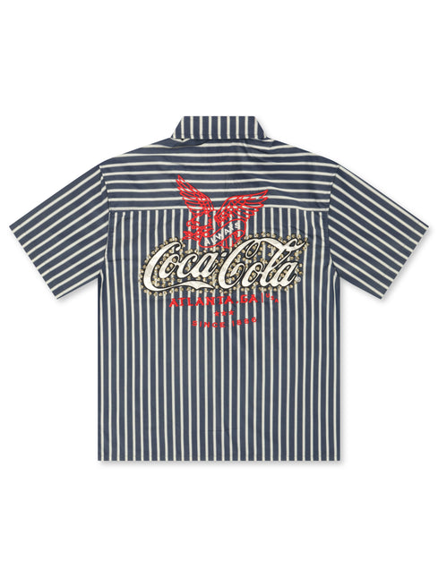 Preme Denim Coca Cola Mechanic Shirt - Navy Striped