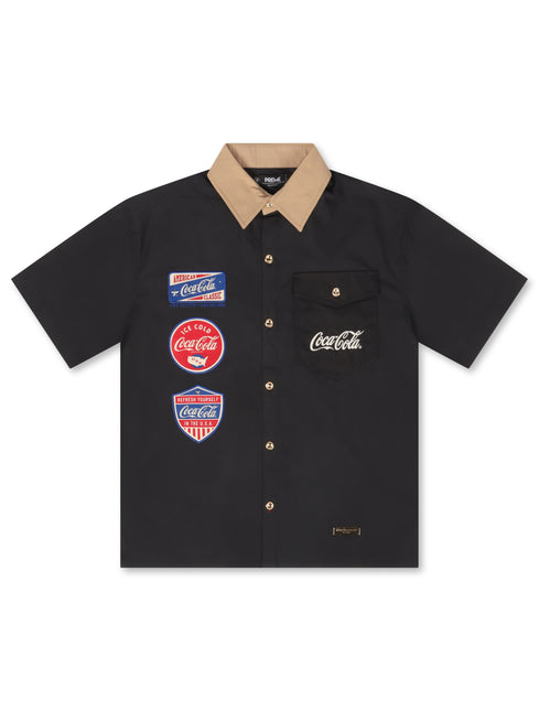 Preme Denim Coca Cola Mechanic Shirt - Black/Sand