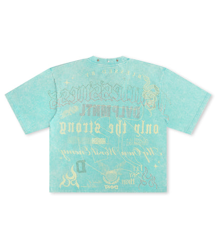 Rebel Denim Fearlesness Cropped Tee - Sage