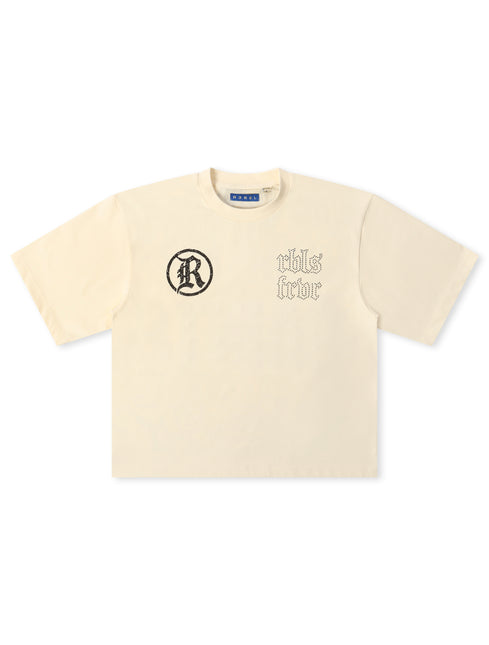 Rebel Denim Developmental Saints Cropped Tee - Cream - Denim Exchange
