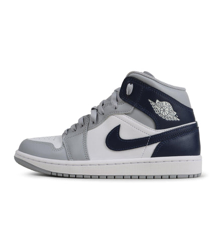 Air Jordan Mens 1 Mid - White/Midnight Navy - Denim Exchange 