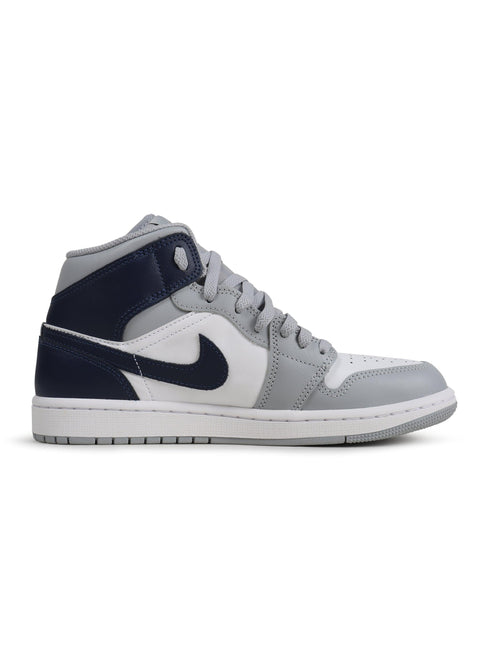 Air Jordan Mens 1 Mid - White/Midnight Navy - Denim Exchange 