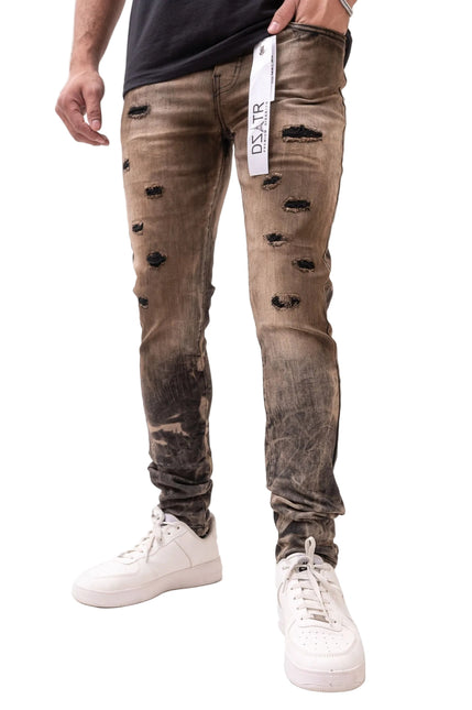 Premium Disaster Ultra Skinny Stretch Denim - Rust