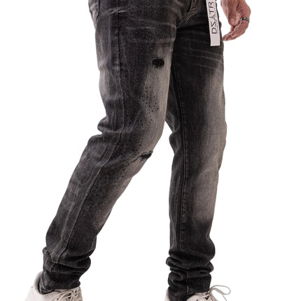 Premium Disaster Classic Skinny Stretch Denim Jeans - Black Stone