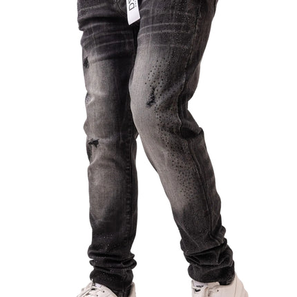 Premium Disaster Classic Skinny Stretch Denim Jeans - Black Stone