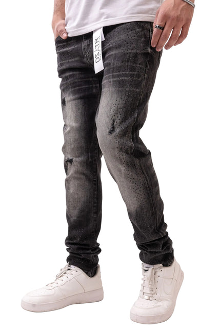 Premium Disaster Classic Skinny Stretch Denim Jeans - Black Stone