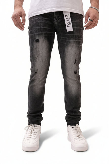 Premium Disaster Classic Skinny Stretch Denim Jeans - Black Stone