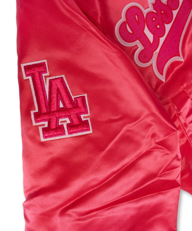 Pro Standard Kids LA Dodgers Satin Jacket - Pink