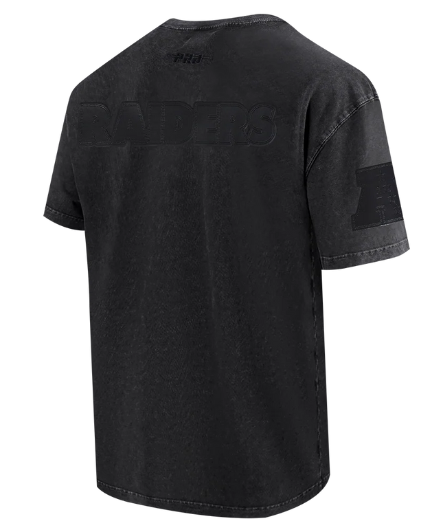 Pro Standard Raiders All-Over Logo Tee - Washed Black
