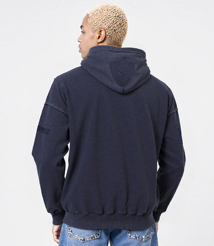 Pro Standard Raiders Washed Enzyme Drop Shoulder Hoodie - Navy