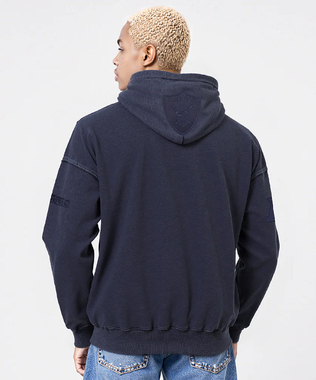 Pro Standard Raiders Washed Enzyme Drop Shoulder Hoodie - Navy