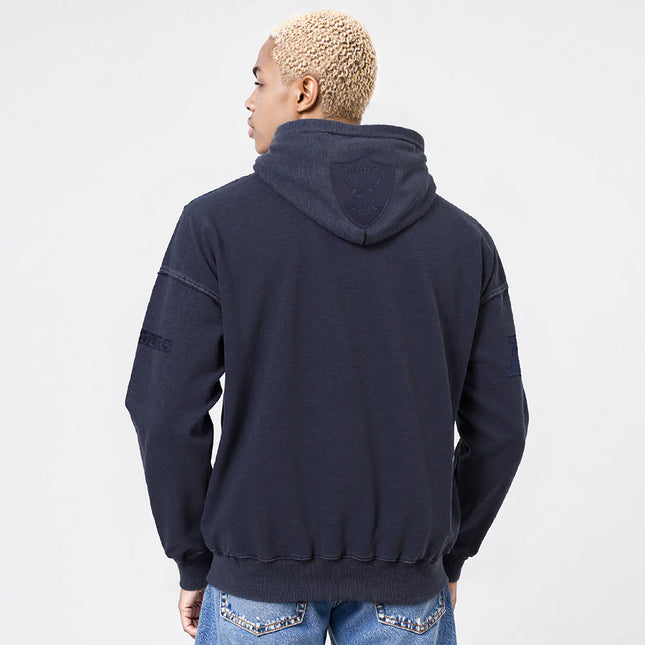 Pro Standard Raiders Washed Enzyme Drop Shoulder Hoodie - Navy