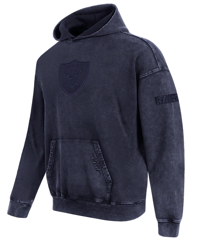 Pro Standard Raiders Washed Enzyme Drop Shoulder Hoodie - Navy