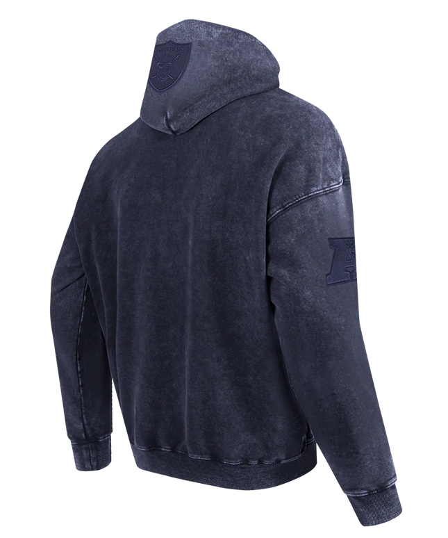 Pro Standard Raiders Washed Enzyme Drop Shoulder Hoodie - Navy
