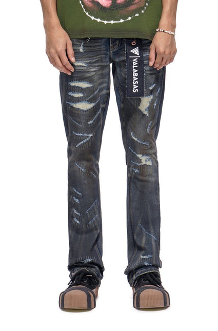 Valabasas Fugitive Stacked Dirty Blue Jeans - Dirty Blue