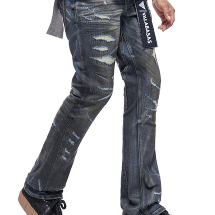 Valabasas Fugitive Stacked Dirty Blue Jeans - Dirty Blue