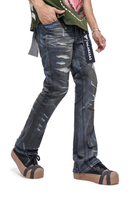 Valabasas Fugitive Stacked Dirty Blue Jeans - Dirty Blue