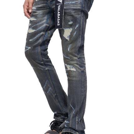 Valabasas Fugitive Stacked Dirty Blue Jeans - Dirty Blue
