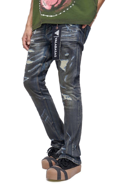 Valabasas Fugitive Stacked Dirty Blue Jeans - Dirty Blue