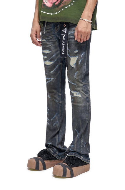 Valabasas Fugitive Stacked Dirty Blue Jeans - Dirty Blue