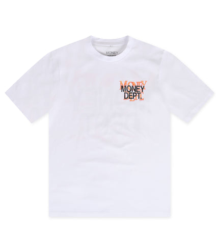 Money Dept. Blur Tee - White/Black/Orange