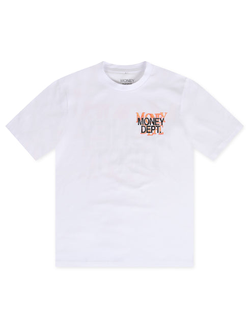 Money Dept. Blur Tee - White/Black/Orange