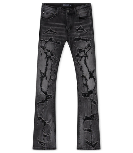 TRNCHS THUNDER STACKED JEANS - BLACK TRNCHS