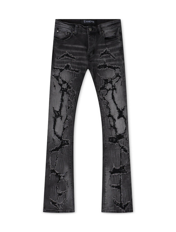 TRNCHS THUNDER STACKED JEANS - BLACK TRNCHS