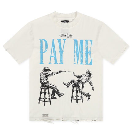 November Reign We Play For Keep Hand Shredded Tee - White