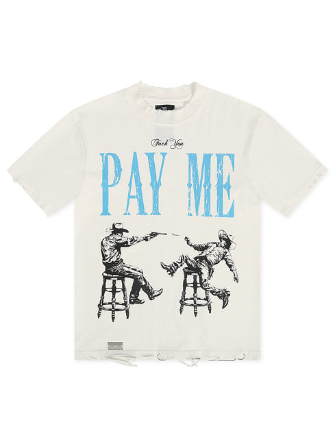 November Reign We Play For Keep Hand Shredded Tee - White