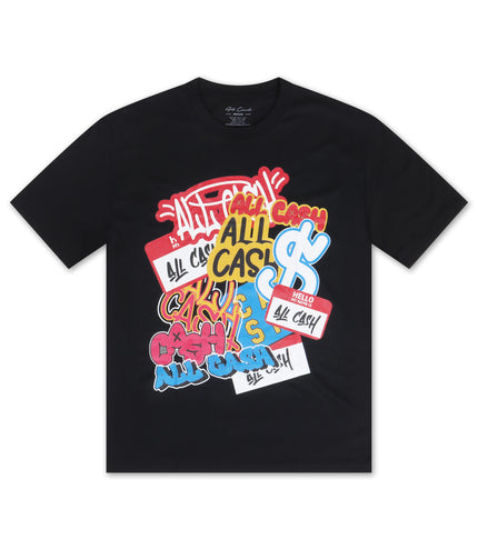 All Cash Make Graffiti Graphic Tee - Black