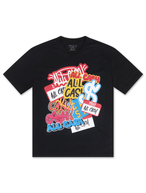 All Cash Make Graffiti Graphic Tee - Black