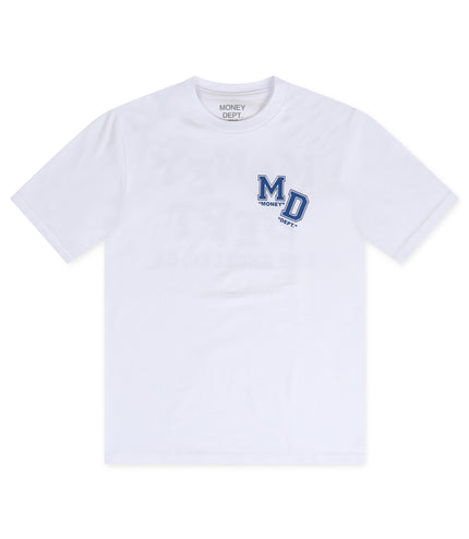 Money Dept. Los Angeles Block Letters Heavyweight Tee - White/Blue