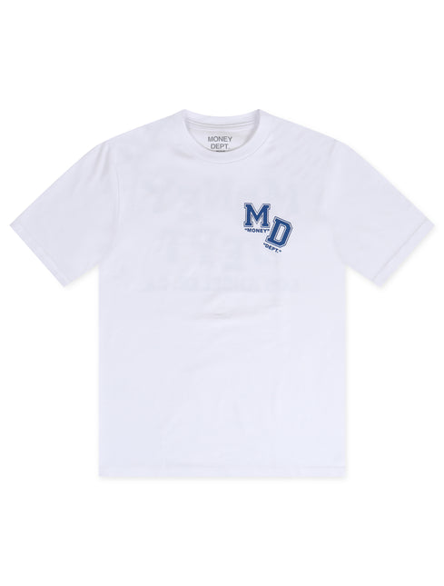 Money Dept. Los Angeles Block Letters Heavyweight Tee - White/Blue